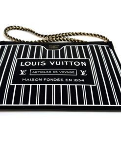 Louis Vuitton Calfskin Neverfull Inside Out MM Pochette Black with gold/black chain 5