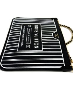 Louis Vuitton Calfskin Neverfull Inside Out MM Pochette Black with gold/black chain 6