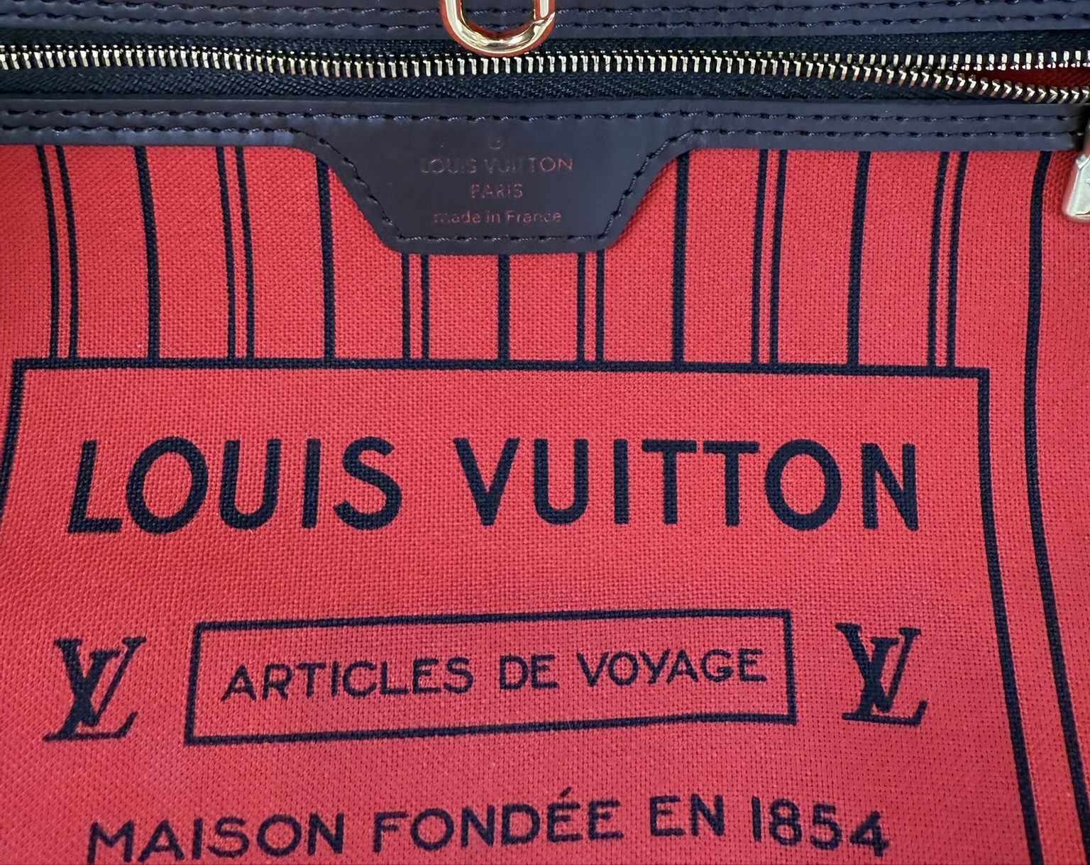 Louis Vuitton Neverfull Damier Ebene MM Cerise Red 14 Louis Vuitton Neverfull Damier Ebene MM Cerise Red 14