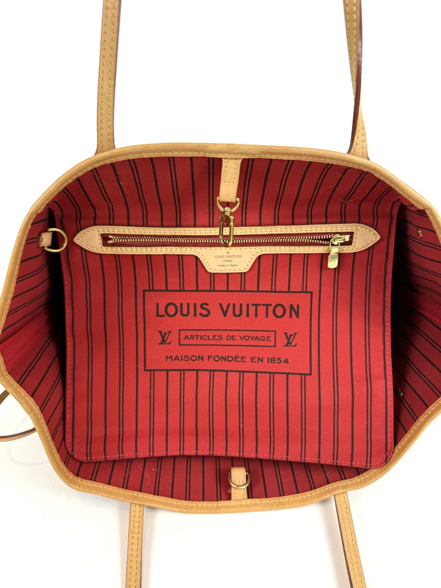 Louis Vuitton Neverfull MM Monogram with Red 13 Louis Vuitton Neverfull MM Monogram with Red 13
