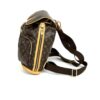 Side profile with the zip pocket and strap in view