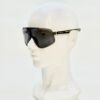 Sunglasses on a display head, seen at an angle