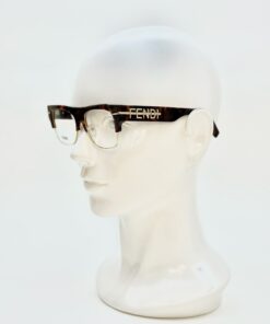 Alternative view of Fendi FE50095U 055 Unisex Havana Square Eyeglasses Frames Unisex