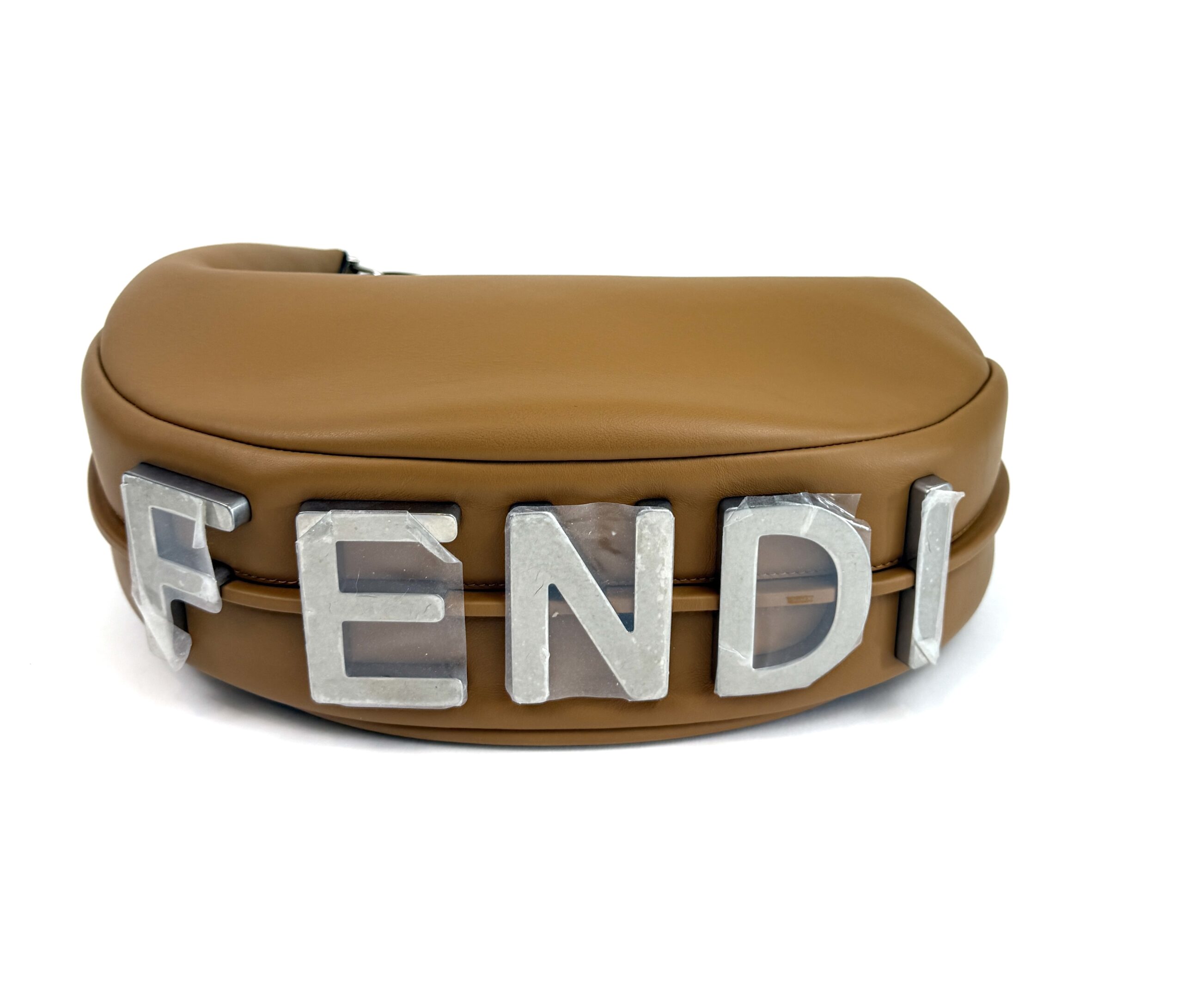 Fendi Fendigraphy Medium Hobo Caramel Silver 3 Fendi Fendigraphy Medium Hobo Caramel Silver 3