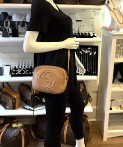 Gucci Pebbled Calfskin Small Soho Disco Bag Camelia 2