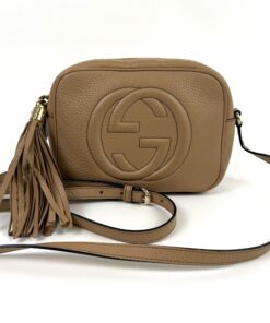 Gucci Pebbled Calfskin Small Soho Disco Bag Camelia 19