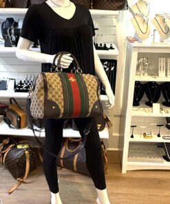 Gucci Medium Boston Web Bee Satchel Crossbody 3