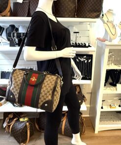 Gucci Medium Boston Web Bee Satchel Crossbody 2