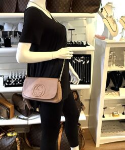 Gucci Rose/Taupe Leather Soho Flap Chain Crossbody (Copy) 2