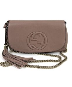 Gucci Rose/Taupe Leather Soho Flap Chain Crossbody (Copy) 17