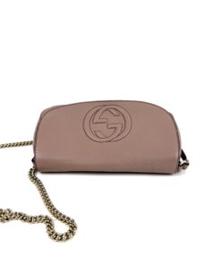 Gucci Rose/Taupe Leather Soho Flap Chain Crossbody (Copy) 9