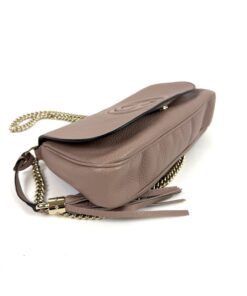 Gucci Rose/Taupe Leather Soho Flap Chain Crossbody (Copy) 12