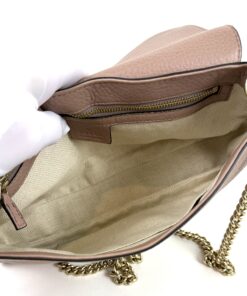 Gucci Rose/Taupe Leather Soho Flap Chain Crossbody (Copy) 4