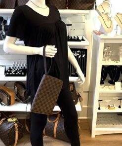 Louis Vuitton Damier Ebene Canvas Saint Louis Clutch Pochette Wristlet 2