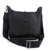 Hermes Evelyne PM Black Clemence Pebbled Leather with Silver Hardware 25