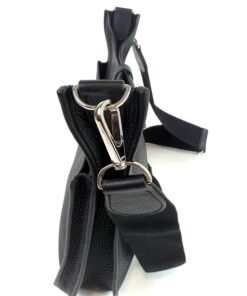 Hermes Evelyne PM Black Clemence Pebbled Leather with Silver Hardware 24