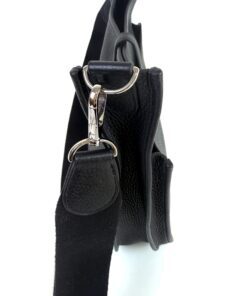 Hermes Evelyne PM Black Clemence Pebbled Leather with Silver Hardware 8