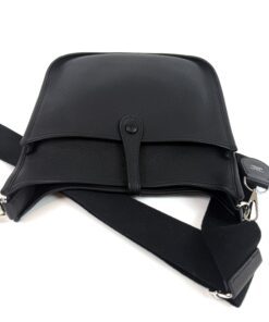 Hermes Evelyne PM Black Clemence Pebbled Leather with Silver Hardware 22