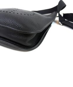 Hermes Evelyne PM Black Clemence Pebbled Leather with Silver Hardware 20