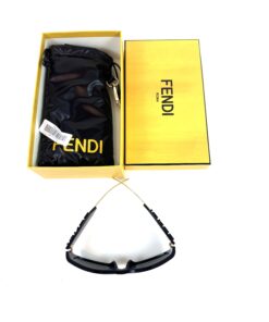 FENDI FE40120I FENDIGRAPHY BLACK WRAP SUNGLASSES 4