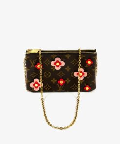 Louis Vuitton Blooming Flowers Monogram Double Pochette Crossbody Shoulder 19