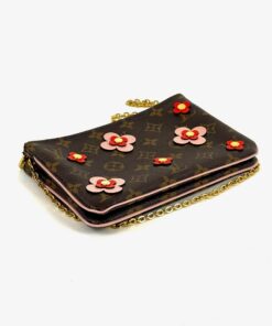 Louis Vuitton Blooming Flowers Monogram Double Pochette Crossbody Shoulder 9