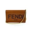 Fendi Roma Caramel Brown Leather Roma WOC with Gold Crossbody Chain 13