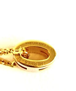 Hermes H Pop Necklace Light Pink Yellow Gold 8