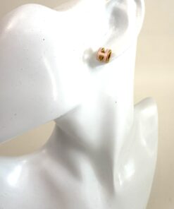 Hermes Mini Pop H Earrings Light Pink Yellow Gold 2