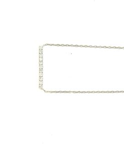 14K White Gold Natural Diamonds 16″ Bar Necklace and Earrings Set 5