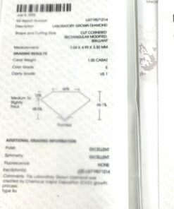 2.01 Carat Rectangular Brilliant Lab Diamond Studs in 14K White Gold 9