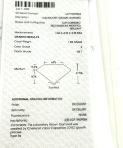 2.01 Carat Rectangular Brilliant Lab Diamond Studs in 14K White Gold 8