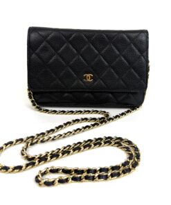 CHANEL Black Classic Caviar Leather Wallet On Chain WOC Shoulder Bag Crossbody GHW 16