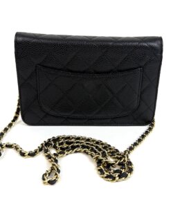 CHANEL Black Classic Caviar Leather Wallet On Chain WOC Shoulder Bag Crossbody GHW 3