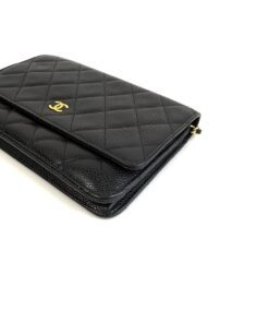 CHANEL Black Classic Caviar Leather Wallet On Chain WOC Shoulder Bag Crossbody GHW 10