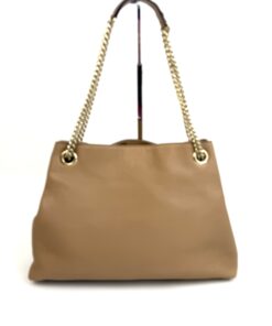 Gucci Pebbled Calfskin Medium Soho Chain Shoulder Bag Beige 2