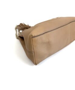 Gucci Pebbled Calfskin Medium Soho Chain Shoulder Bag Beige 11