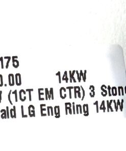 2 Carat 3 Stone Emerald Cut Lab Diamond Engagement Ring in 14K White Gold 12