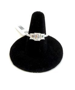 2 Carat 3 Stone Emerald Cut Lab Diamond Engagement Ring in 14K White Gold 4