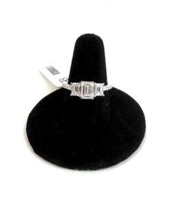 2 Carat 3 Stone Emerald Cut Lab Diamond Engagement Ring in 14K White Gold 11