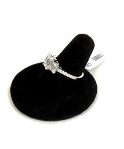 2 Carat 3 Stone Emerald Cut Lab Diamond Engagement Ring in 14K White Gold 9