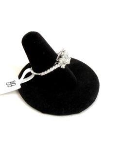 2 Carat 3 Stone Emerald Cut Lab Diamond Engagement Ring in 14K White Gold 8