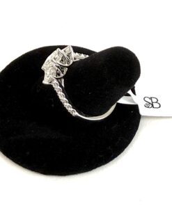 2 Carat 3 Stone Emerald Cut Lab Diamond Engagement Ring in 14K White Gold 6