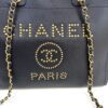 Chanel Small Caviar Deauville Tote Navy Gold Hardware 30
