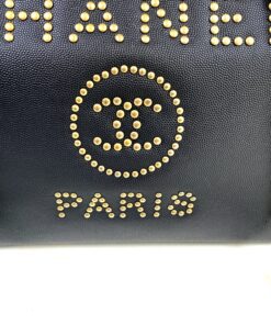Chanel Small Caviar Deauville Tote Navy Gold Hardware 29