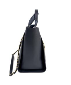 Chanel Small Caviar Deauville Tote Navy Gold Hardware 5