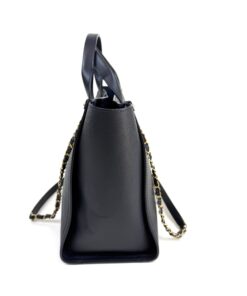 Chanel Small Caviar Deauville Tote Navy Gold Hardware 6