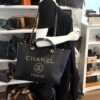 Chanel Small Caviar Deauville Tote Navy Gold Hardware 2