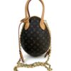 LOUIS VUITTON Monogram Canvas And Calfskin Leather Egg Bag Rare! 22