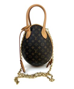 LOUIS VUITTON Monogram Canvas And Calfskin Leather Egg Bag Rare! 22